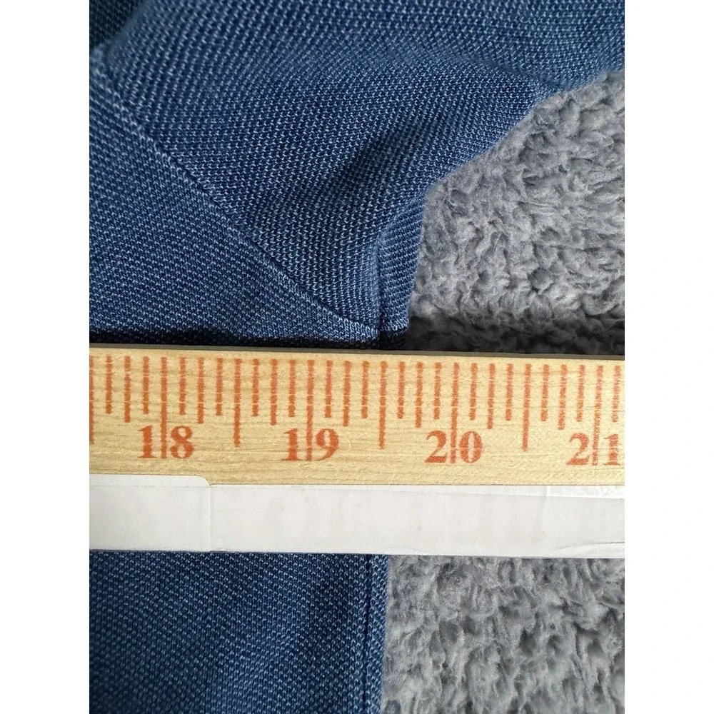 Vintage Polo Ralph Lauren Shirt Mens Small Blue Mesh Cotton Polo Ribbed Sleeve